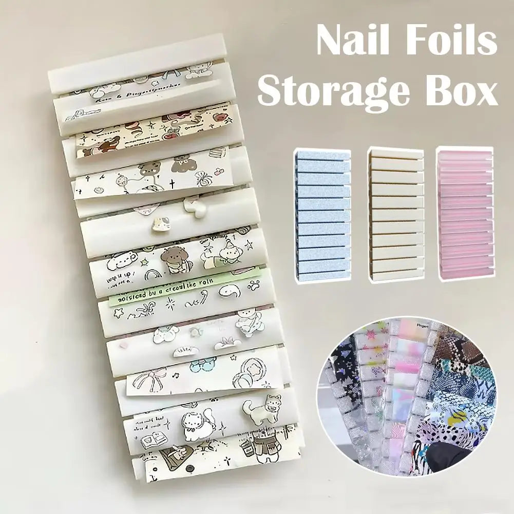 Nail Art Transfer Foil Storage Box, Dust-Proof Manicure Tool Organizer Container for Nail Foil Rolls & Decals DIY Salon Supplies Oasis Select