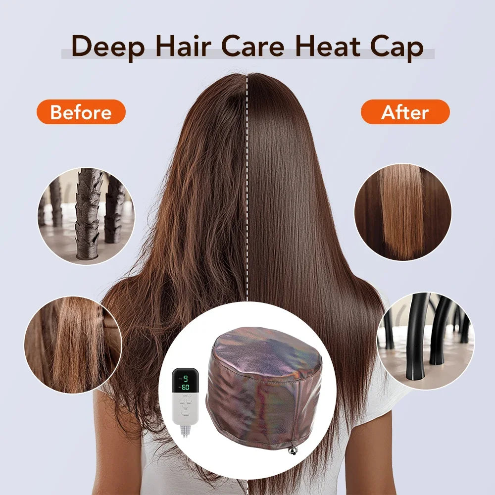 Hailicare Hair Steamer Cap – 9 Temp, 5 Timer, Waterproof