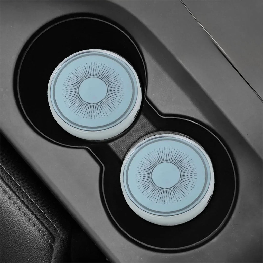 For Home Use Luminescent Cup Pad LED Car Coasters Diameter 68mm Versatile Interior Lighting Waterproof Acrylic Material Oasis Select