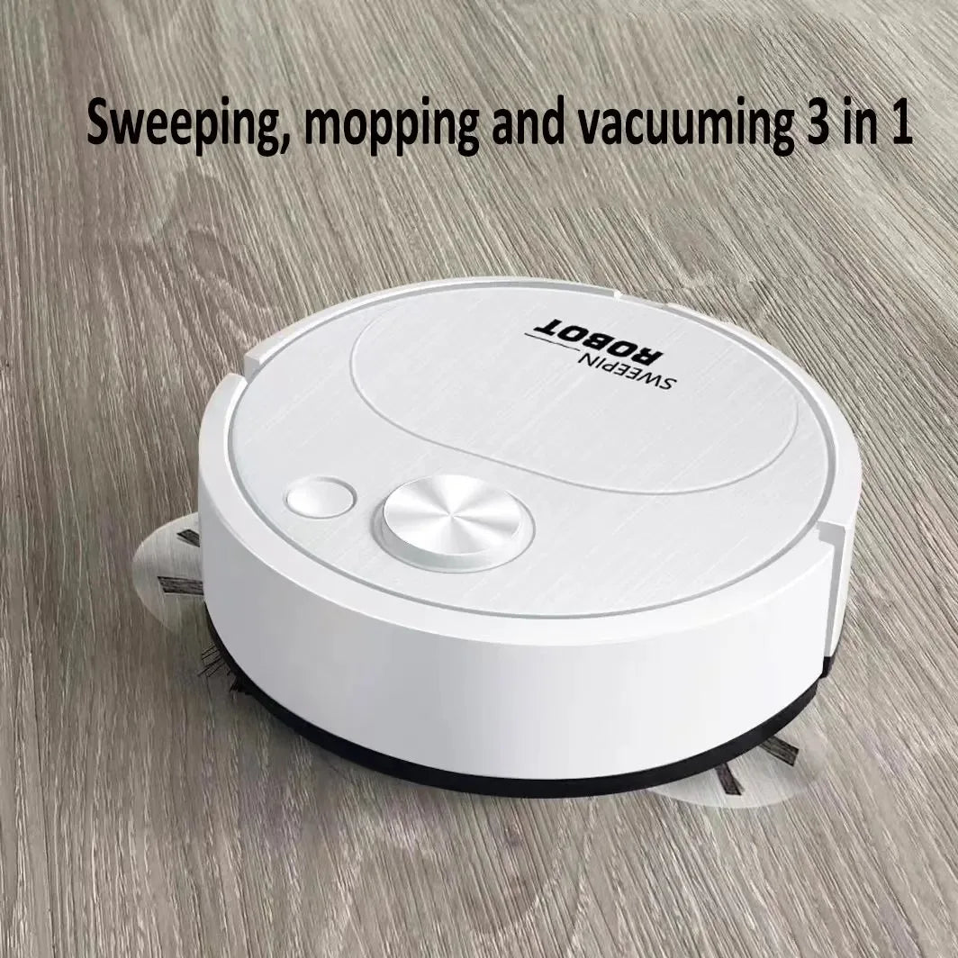 Automatic Electric Floor Vacuum Cleaner 3-in-1 1500Pa Sweeping Mop USB Rechargeable Wireless for Home And Office Use Oasis Select WHITE