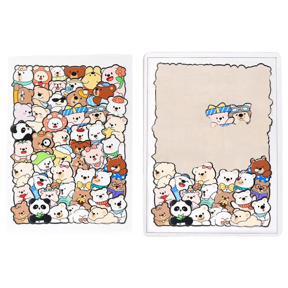 50-Piece Wooden Animal Puzzle – Educational 3D Wood Puzzle