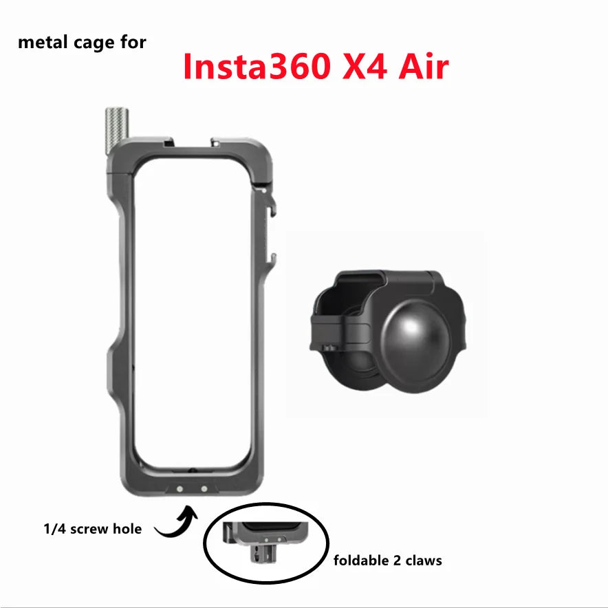 Aluminum Cage Frame for Insta360 X4 – Shockproof Bracket