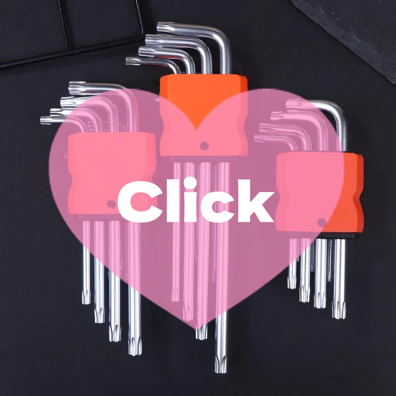 9Pcs Torx Star Wrench Set Allen Keys Hexagon Spanner Dual End L Type Star Screwdriver Hand Repair Tools For DIY Home Repair Oasis Select