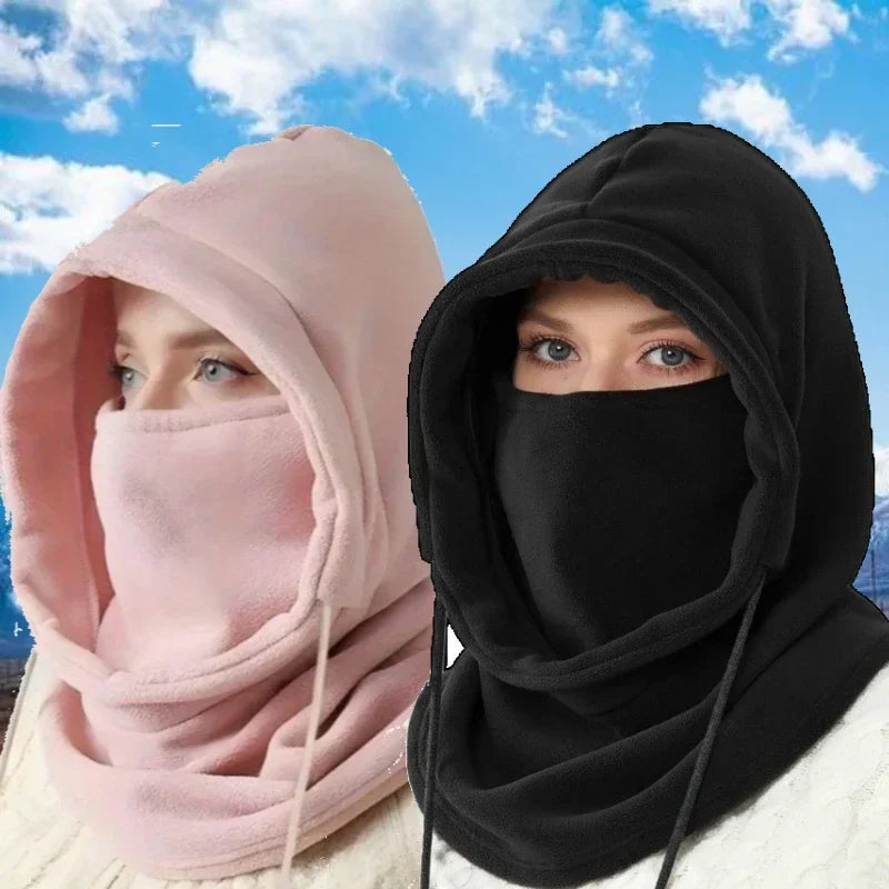 Unisex Winter Balaclava Knit Hood - Windproof Mask with Drawstring, Motorcycle Riding Headgea Warm Knitted Cap Cold Weather Oasis Select