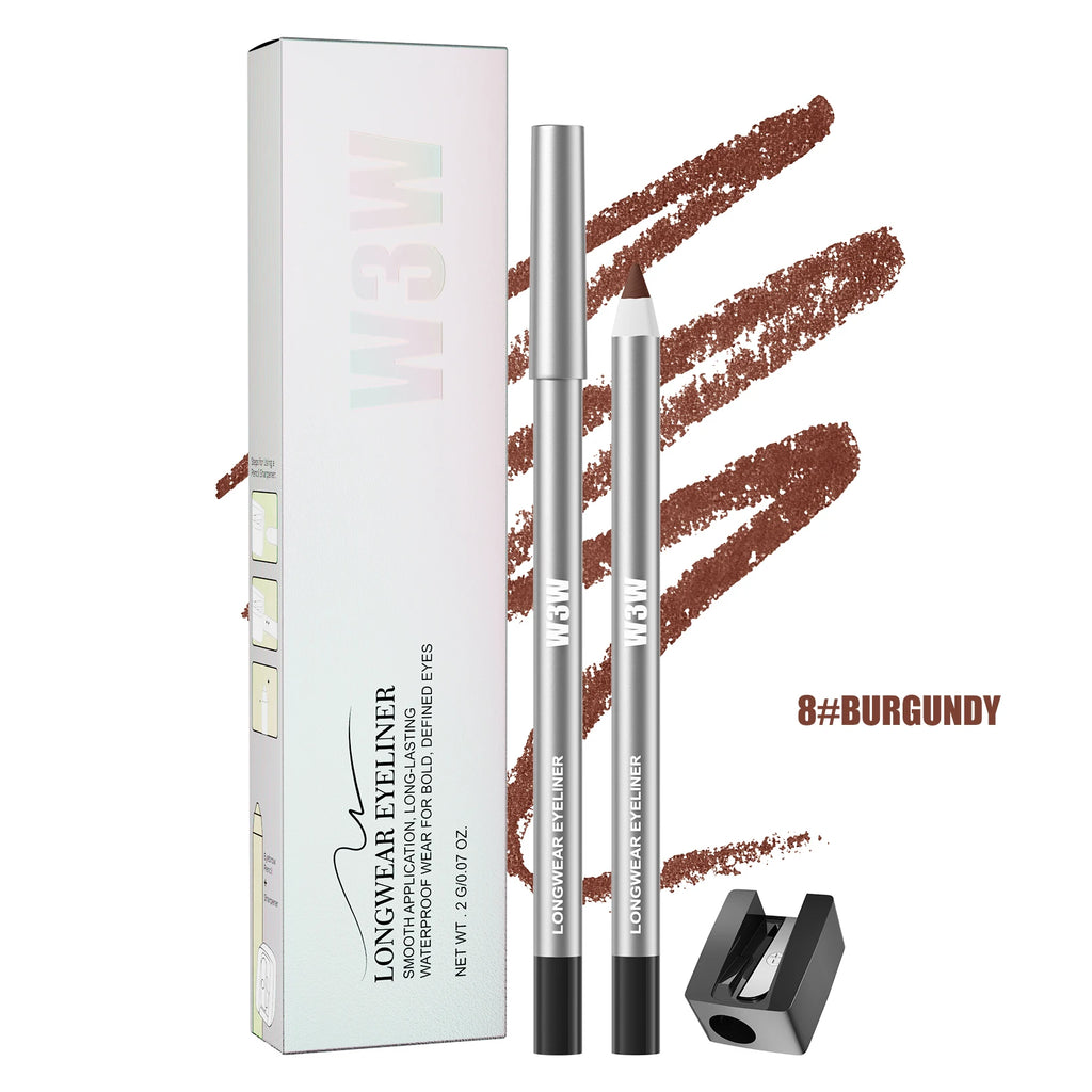 W3W 8-Color Matte Gel Eyeliner Pencil Set – Waterproof