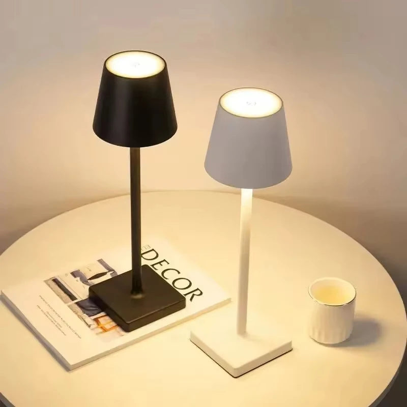 Rechargeable LED Table Lamp Touch Switch 3 Levels Dimmable Desk Lights Bar Club Dinner Creative Decorative Ambient Lighting Oasis Select