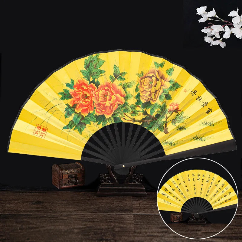 Ancient Folding Fan Chinese Scenic Spots Retro Classic Blank Fan Craft Silk Cloth Fan For Decoration Performance Gift Idea Oasis Select R