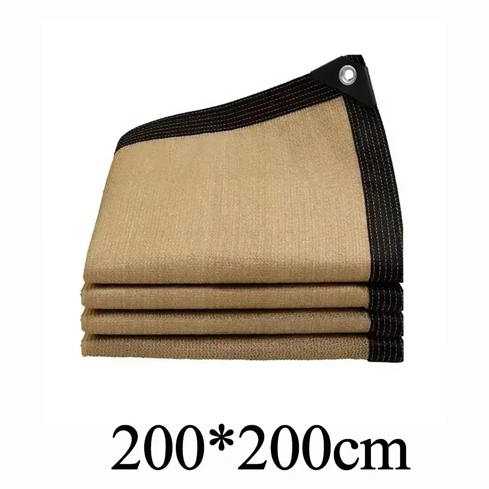 200x 400cm Summer Outdoor Shading Beige Shading Net Wrapped Perforated Shading Cloth Thickened Heat Insulation Net Shading Net Oasis Select 200x200cm