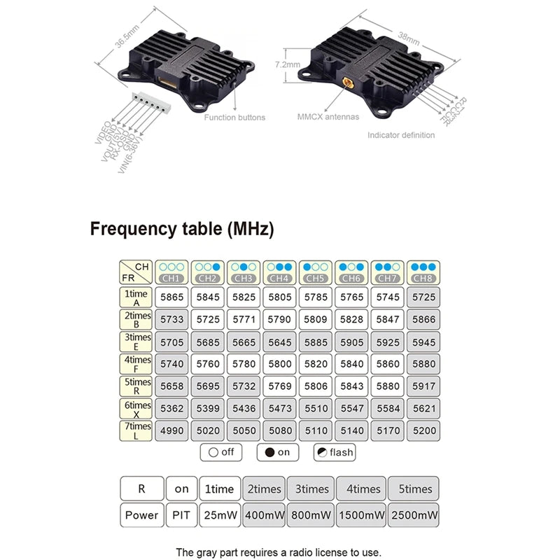 WISH 5.8G Image Transmission 2.5W 56CH 5.8Ghz VTX VT 5804-BAT Fixed Wing For RC Racing Drone Oasis Select