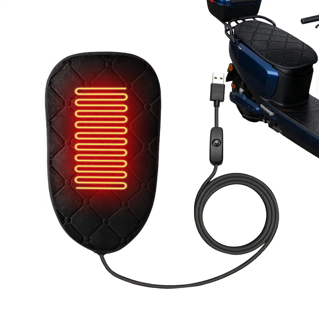 Motorcycle Seat Cover Motorbike Heating Seat Pad Cold Weather Scooter Cushion for Dirt Bike ATV Snowmobile Road Trip Touring Oasis Select