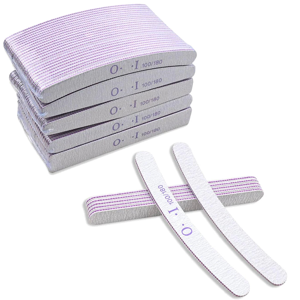 10-Pack Nail Files 100/180 Grit Double-Sided Emery Board Set Nail Files Set Oasis Select