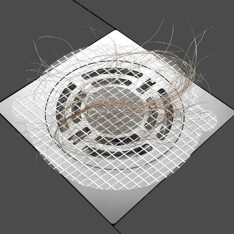 20PCS Disposable Mesh Shower Drain Hair Catcher Stickers Anti-Blocking Bathroom & Kitchen Hair Filter Net Drain Cover Pads Oasis Select