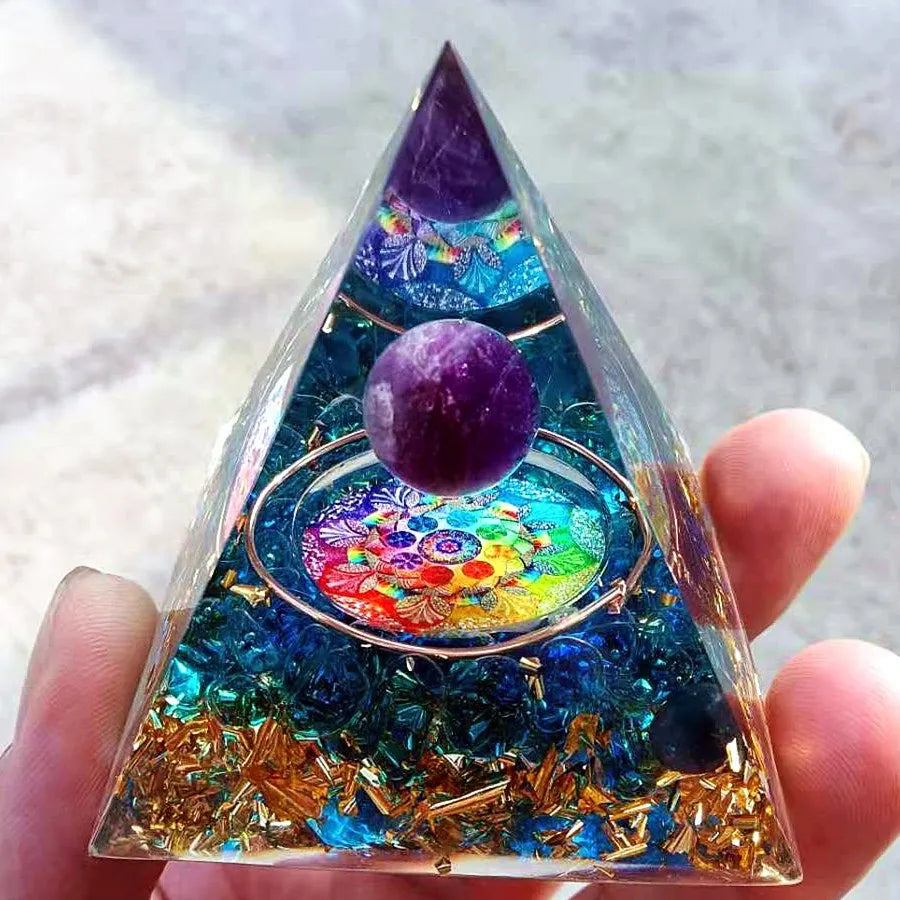Crystal Pyramid ornaments crushed stone glue dropping resin crafts home and office car decoration products decorations for home Oasis Select 18 60mm x 60mm