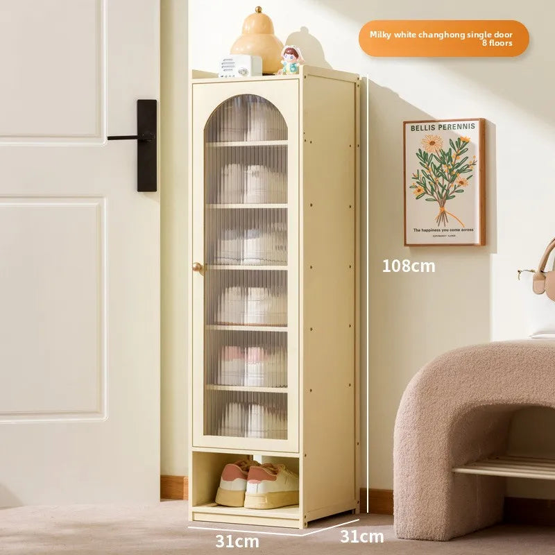 Shoe cabinet storage artifact space-saving indoor entrance small narrow shoe rack 2025 new dust-proof storage cabinet Oasis Select white eight