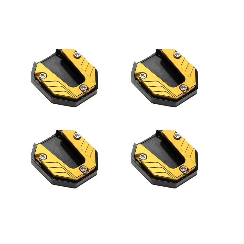 1/2/4pcs Universal Bicycle Foot Extension Kickstand Accessories Motorcycle Side Stand Cover Aluminum Alloy Motorcycle Stands Pad Oasis Select Gold-4pcs