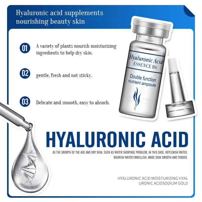 BIOAQUA Hyaluronic Acid & Vitamin C Face Serum Set – 10 x 5ml Hydrating Face Serum Oasis Select
