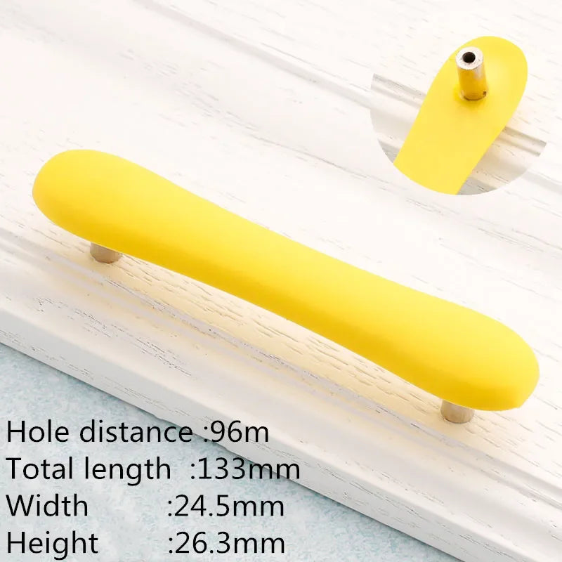 Children Room Rubber Cabinet Knobs and Handles Wardrobe Door Drawer Pulls Cute Star White Cloud Furniture Handle Oasis Select 96mm yellow