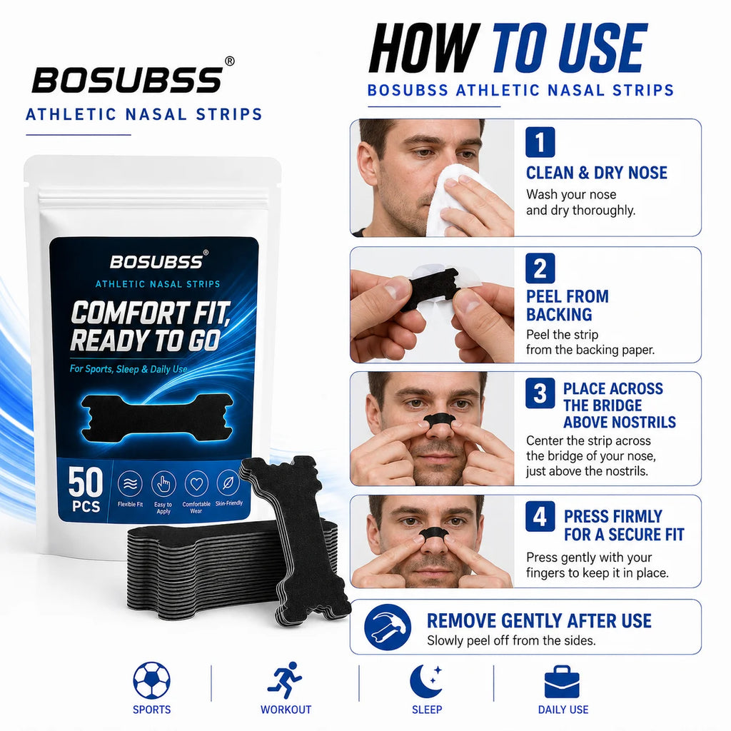 Black nose patch, suitable for various occasions, sports, fitness, sleep, soft and comfortable, portable Oasis Select