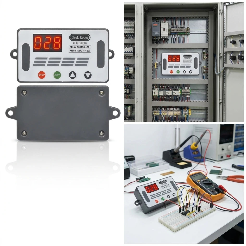 LED Dual MOS Time Delay Relay High Level Trigger 12V 24V DC 5V-30V with Digital Display Cycle Timer Delay Switch for Circuit Oasis Select