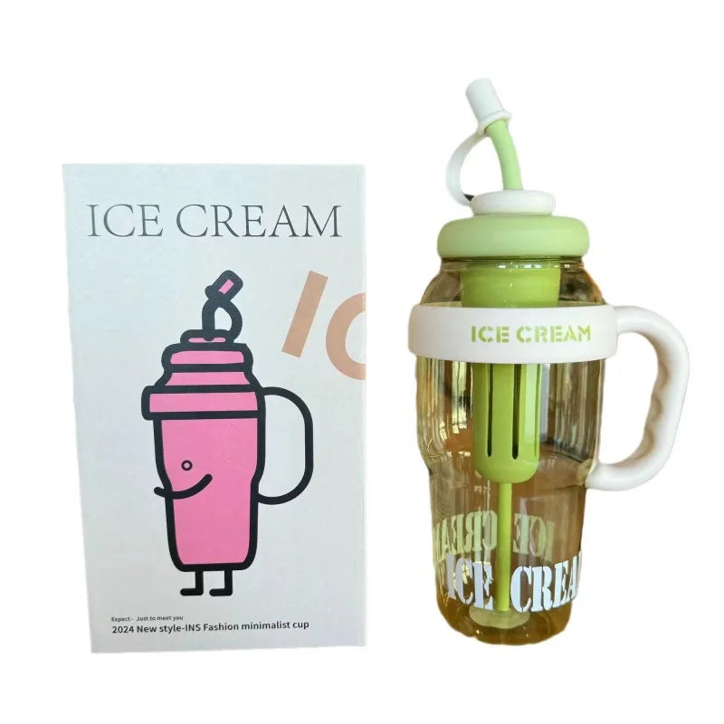 1300ML Large Capacity Plastic Water Cup with Handle, Straw and Tea Strainer, Portable Sports Water Bottle, Tea Cup, Beverage Cup Oasis Select