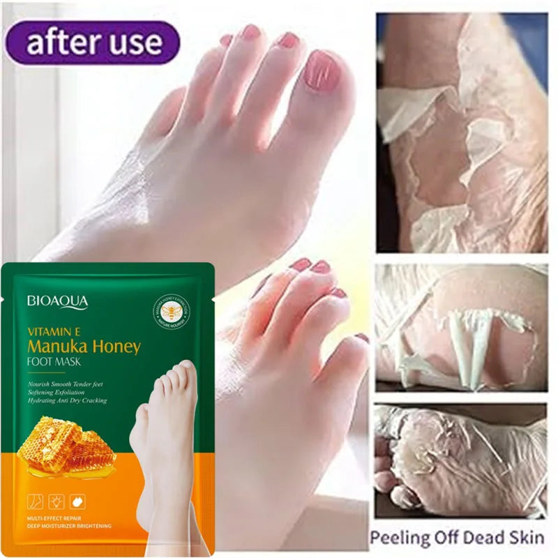 BIOAOUA Vitamin E & Manuka Honey Foot Mask | Deep Moisture Foot Mask Oasis Select