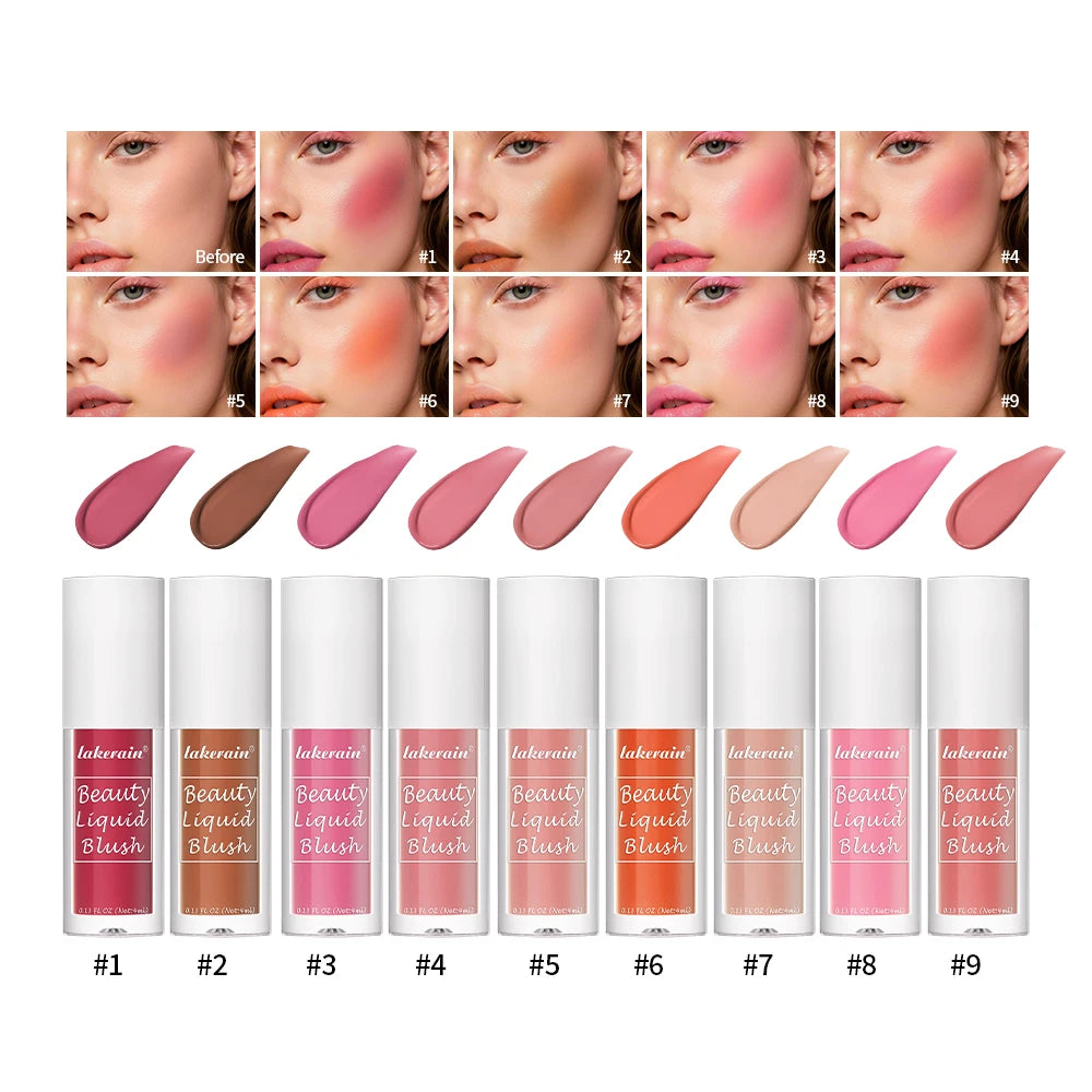 Beauty Liquid Blush Lipstick Blush Eyes Cheek Blusher Waterproof Mositure Face Contour Shadow Liquid Lip Gloss Plump Makeup Oasis Select