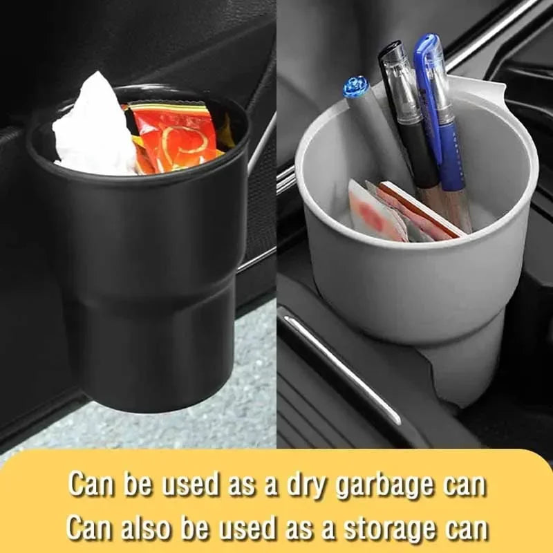 Car Water Cup Holder 2 in 1 Beverage Holder Trash Can Mobile Phone Holder Air Outlet Chair Back Door Armrest Multifunctional Box Oasis Select