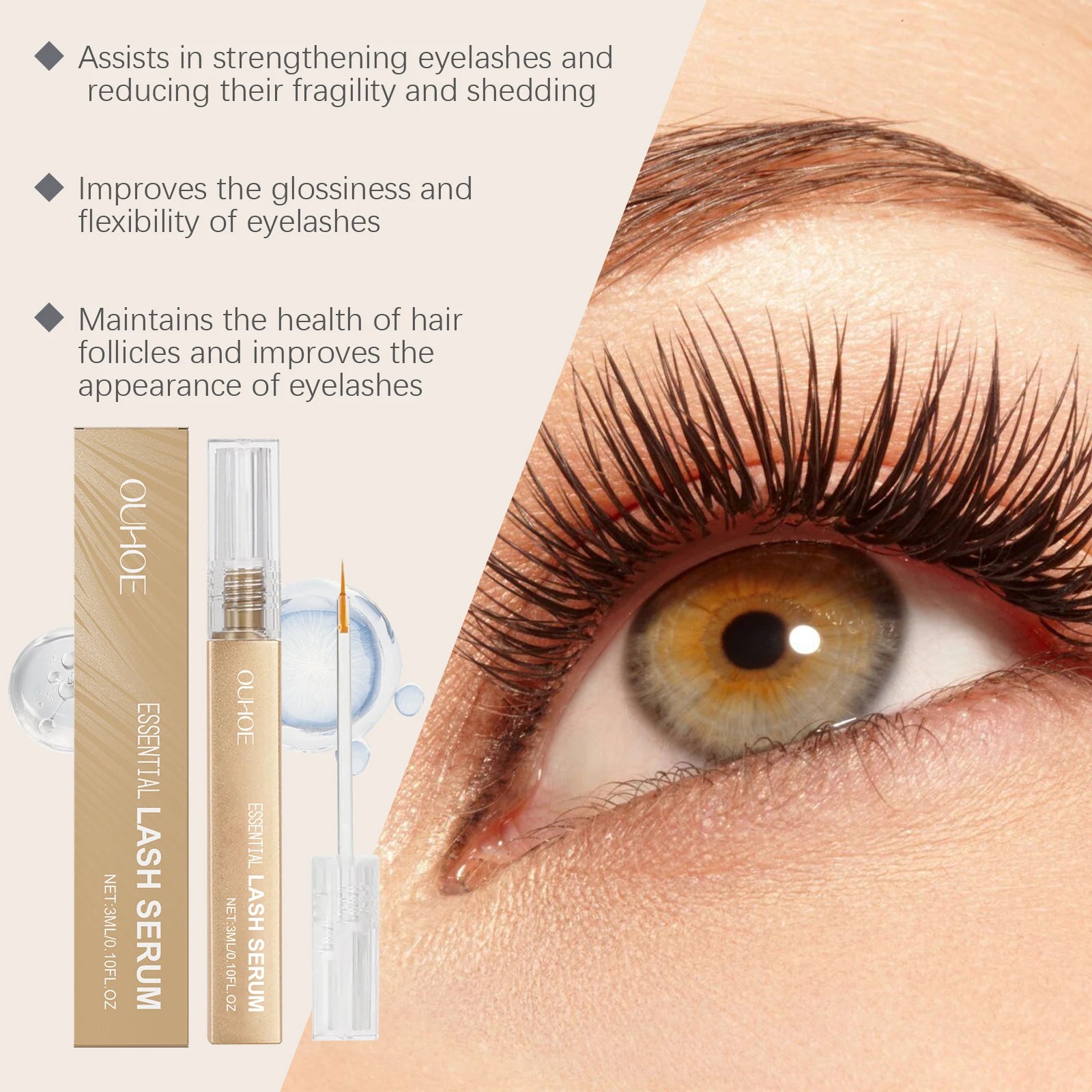 Eyelash Growth Serum Nourishing Lashes Eyebrow Enhancer Natural Fuller Booster Longer Thicker Lengthening Charming Eye Cosmetics Oasis Select