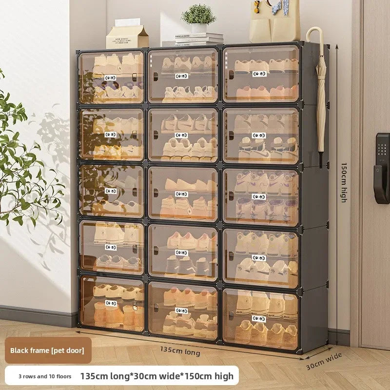 Multi-functional Simple Shoe Rack Plastic Household Indoor Door
