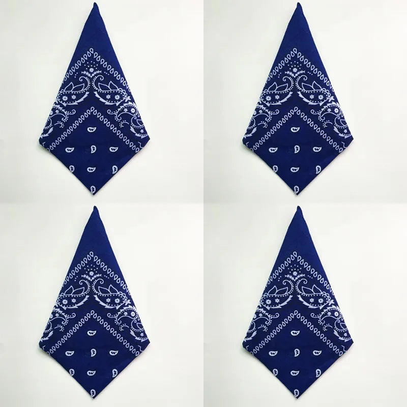 1/4pcs Men Women Bandana Hairband Cowboy Mens Biker Sports Headwear Wrist Hairwrap Single Sided Head Wrap Scarf Paisley Oasis Select 4pcs Navy
