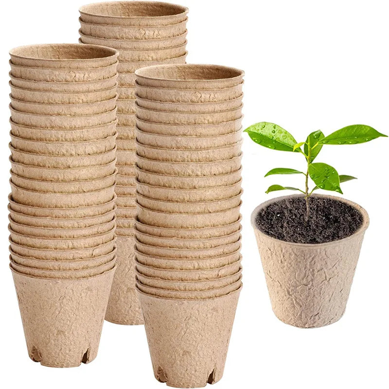 10/20pcs Garden Nursery Pots Pulp Seed Starter Pots Flower Propagation Container with Drainage Holes Home Gardening Tools Oasis Select
