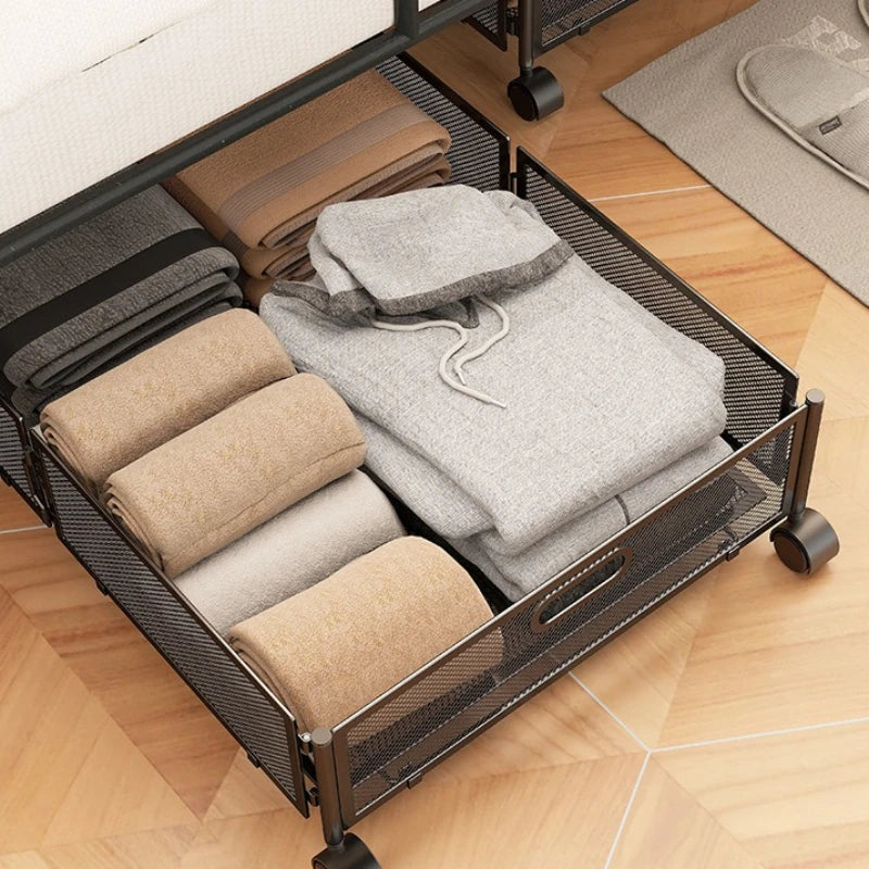 Under the bed rack Bedroom under the bed Storage rack Pull-out pulley Clothing organizer Storage box Oasis Select