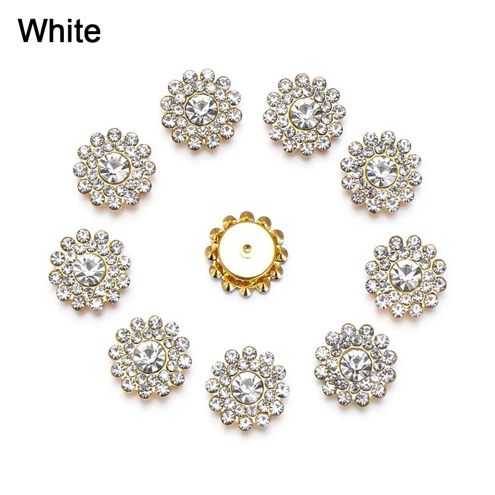 Vintage Buttons Clothing Flatback Plating Pearl Buckle Rhinestone