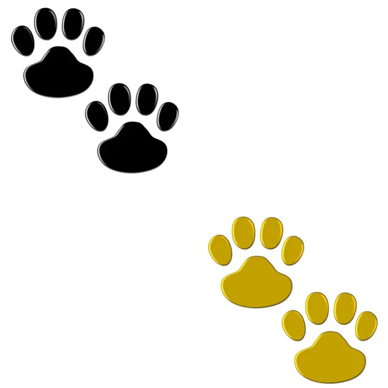 Car Stickers Creative Decals Paw 3D Animal Dog Cat Foot Prints Decal Car Motocycle Sticker Car Accessories Oasis Select black-yellow