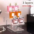 1pc desktop 2-4 layer display shelf stepped acrylic transparent storage rack is suitable for perfume hand doll organizer Oasis Select 3layers-Transparent