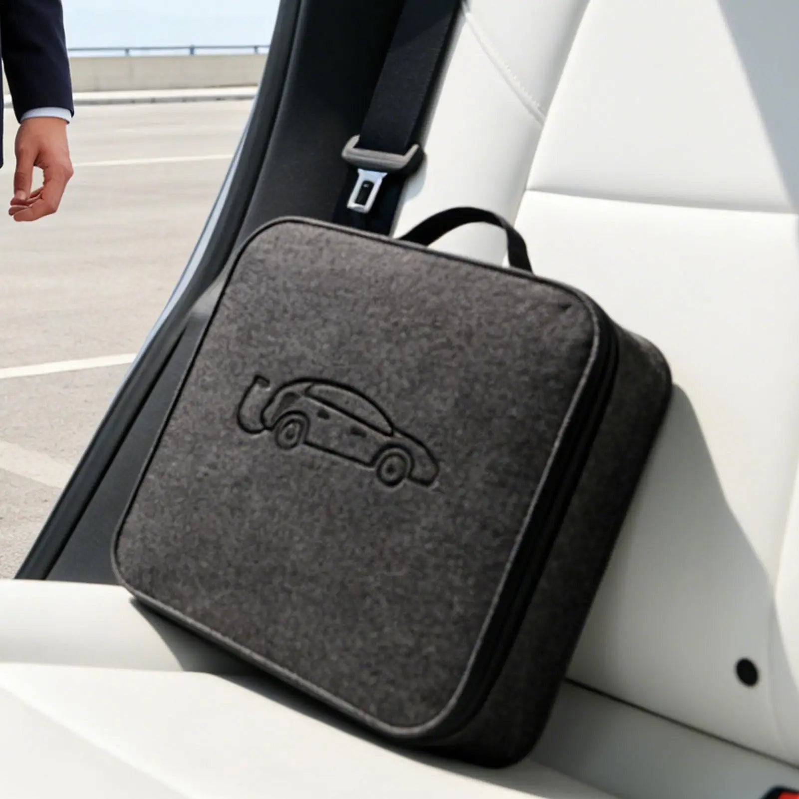 EV Charger Storage Bag Weatherproof Felt Vehicle Charging Cord Pouch EV Charger Cable Storage Bag Charging cable storage bag Oasis Select