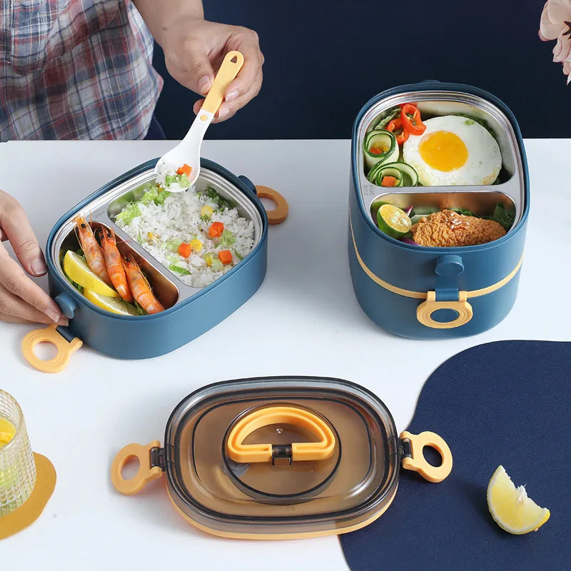 2000ML Insulation Lunch Box Portable 3 Layer Student Bento Box Leakproof Microwavable Food Container School Travel Office Picnic Oasis Select