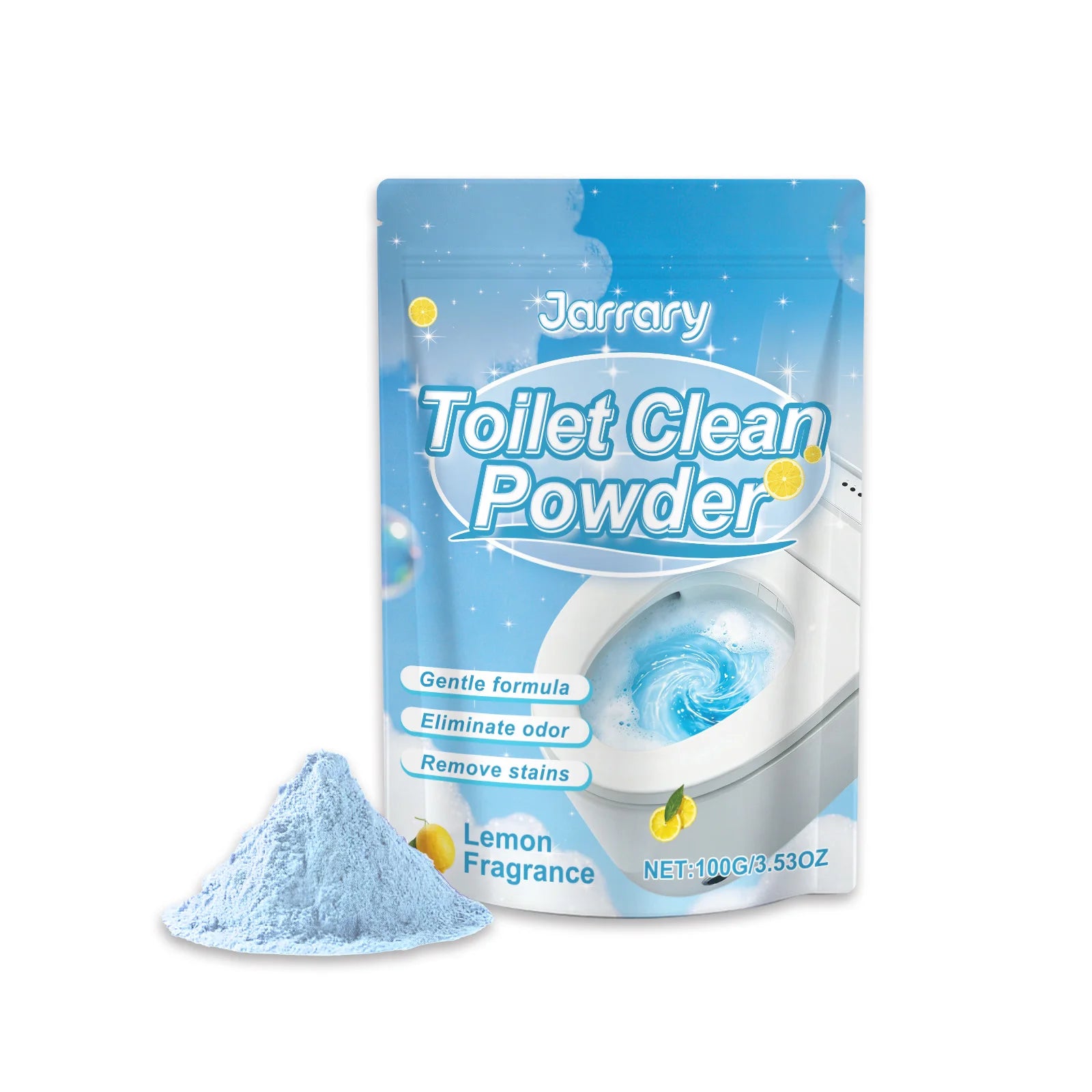 Toilet Clean Powder 100g Lemon Fragrance Stain Removal Odor Eliminator Deep Cleaning Yellowed Toilets Bad Odors Toilet Cleaner Oasis Select 100g