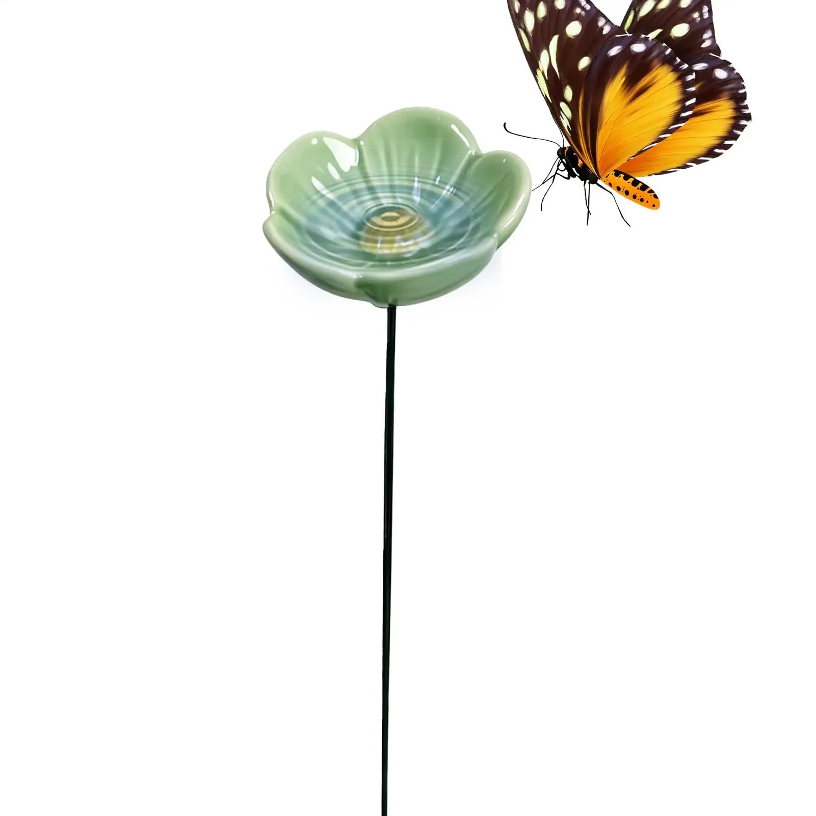 Bee Water Feeder Resin Flower Drinking Fountain Holder Bee Watering Station Bird Waterer Feeding Bowl Stakes Bird Supplies Oasis Select