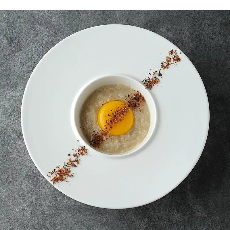 Round Ceramic Dinner Plate Cooking Dishes Soup Basins Home Kitchen Solid Color Tableware Salad Snack Dessert Tray Oasis Select