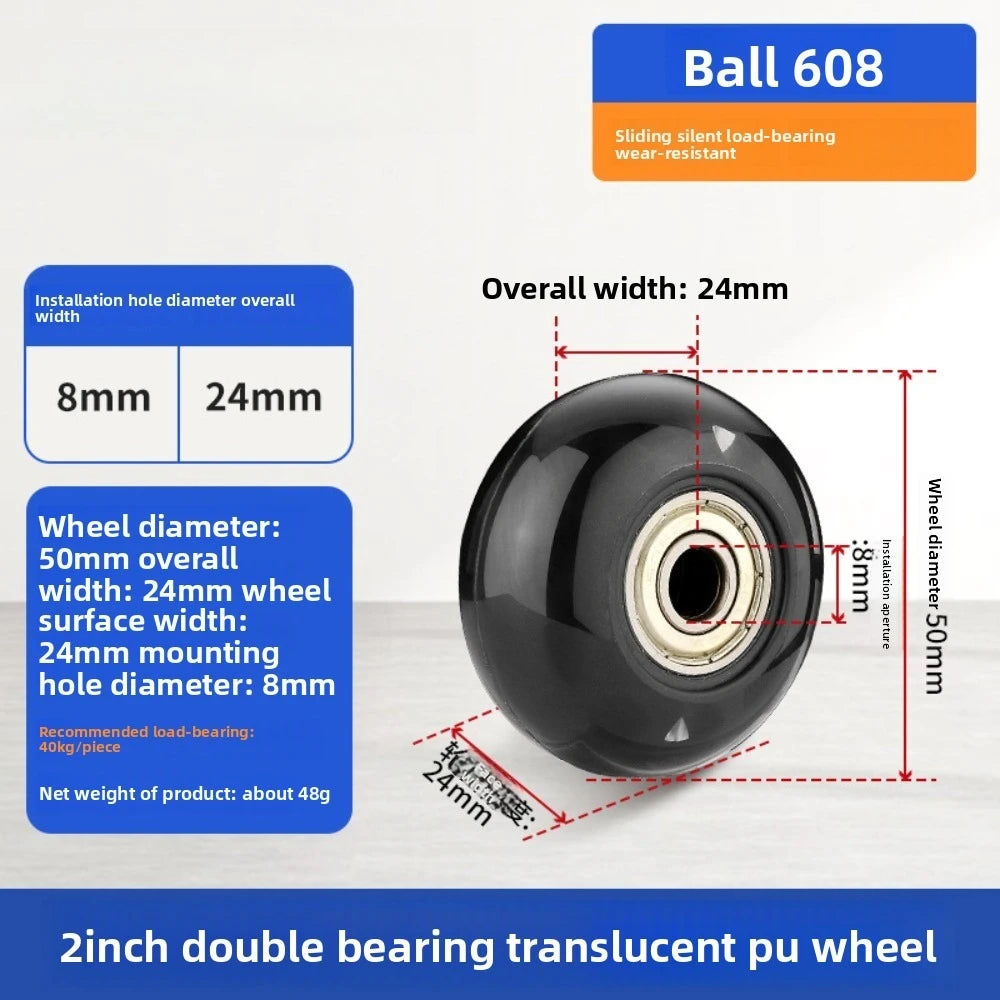 4Pcs Silent Travel Luggage Wheels Replacement Dia40/45/50/60/70/75/80/90/100mm Suitcase Part Axles Sliding Resistant Caster Oasis Select 4 pcs 2inch