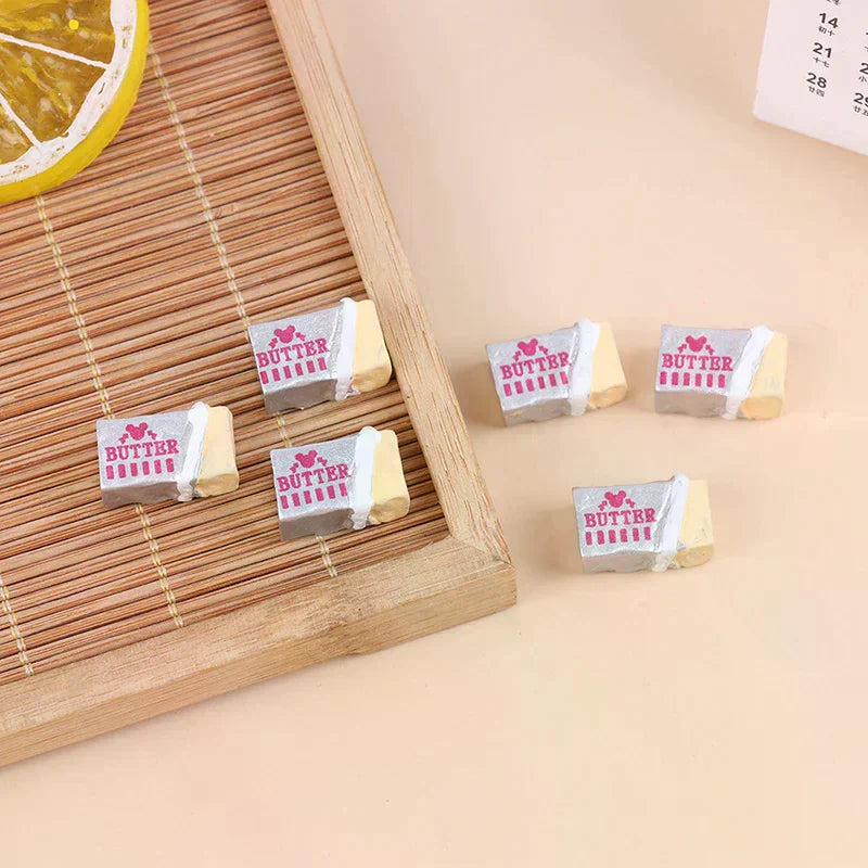 6Pcs Simulation Food Butter Miniature Pretend Play Kitchen Diy Bread Set Toy Breakfast Tableware Doll House Accessories Oasis Select