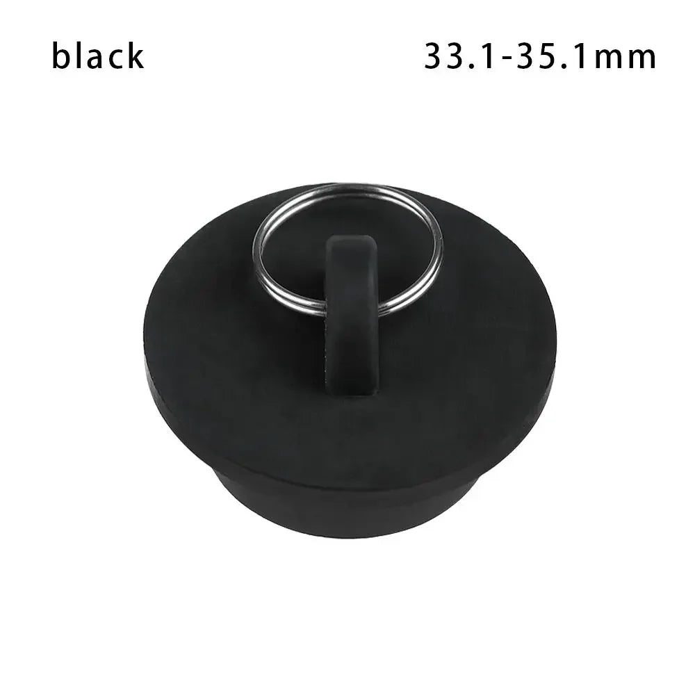 Kitchen Sink Bathtub Drainage Stopper Bath Tub Sink Water Stopper Floor Drain Plug Round Leakage-proof Plug Bathroom Accessories Oasis Select black-33.1-35.1mm