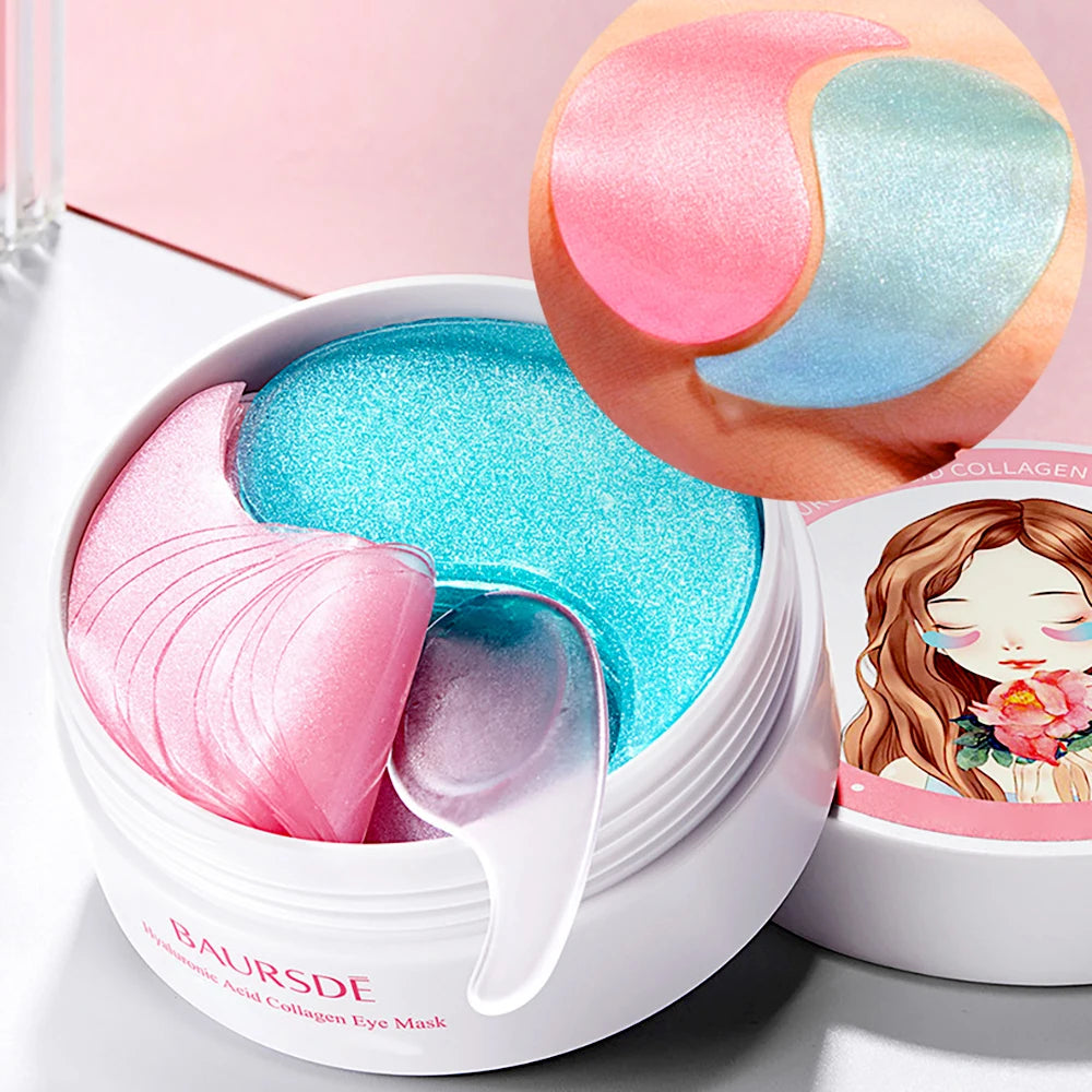 Cherry Blossom & Collagen Dual-Tone Eye Mask - Hydrating, Moisturizing & Nourishing Under Eye Patches 30pairs/Bottle Oasis Select