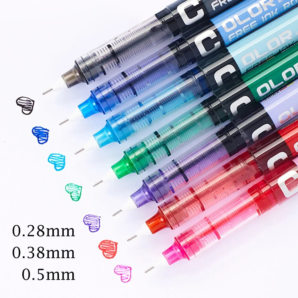 Fine Nib Gel Pen Student School Office Stationery 0.28mm/0.38m/0.5mm Fine Nib Gel Pen Big Ink Capacity Ballpoint Pen Drawing Pen Oasis Select