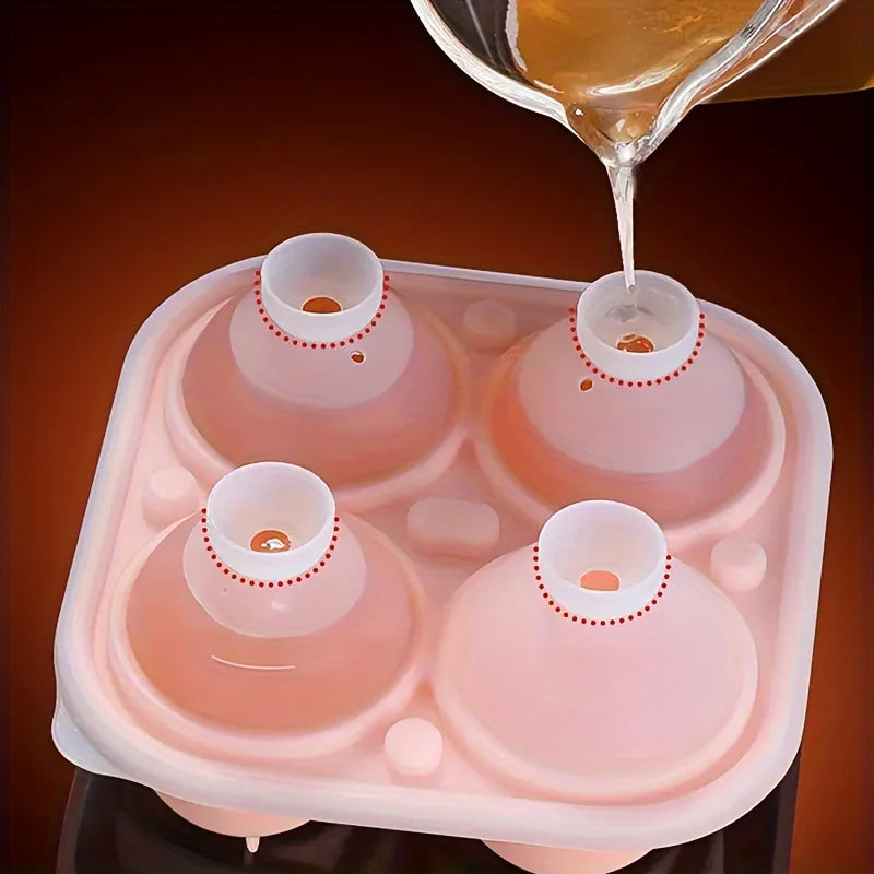 1pc Rose Shape Ice Cube Mold 4 Grids, Multifunctional Tray for Chocolate Jelly Candy Ice, DIY Party Supplies for Kitchen Bakery Oasis Select