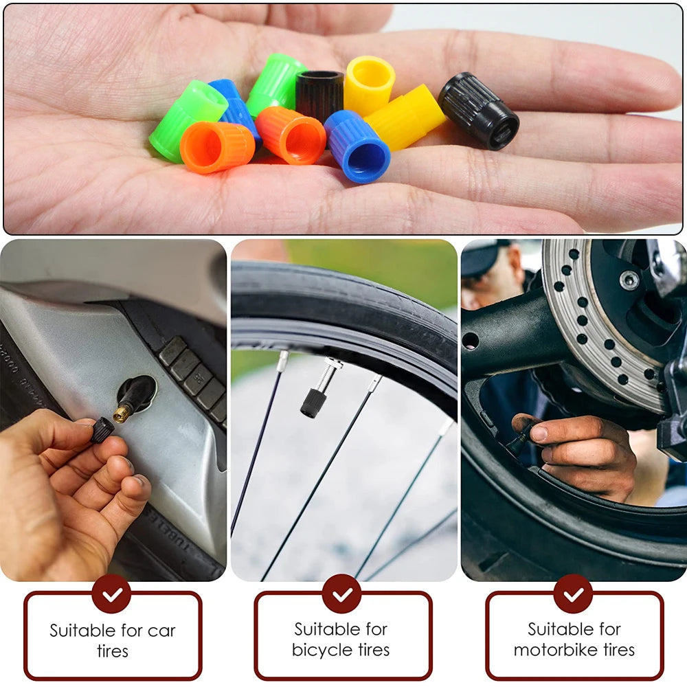 10pcs Tyre Valve Caps, Plastic Car Tire Stem Dust Covers Universal Valve Caps for Cars Trucks Motorcycles SUVs and Bikes Oasis Select
