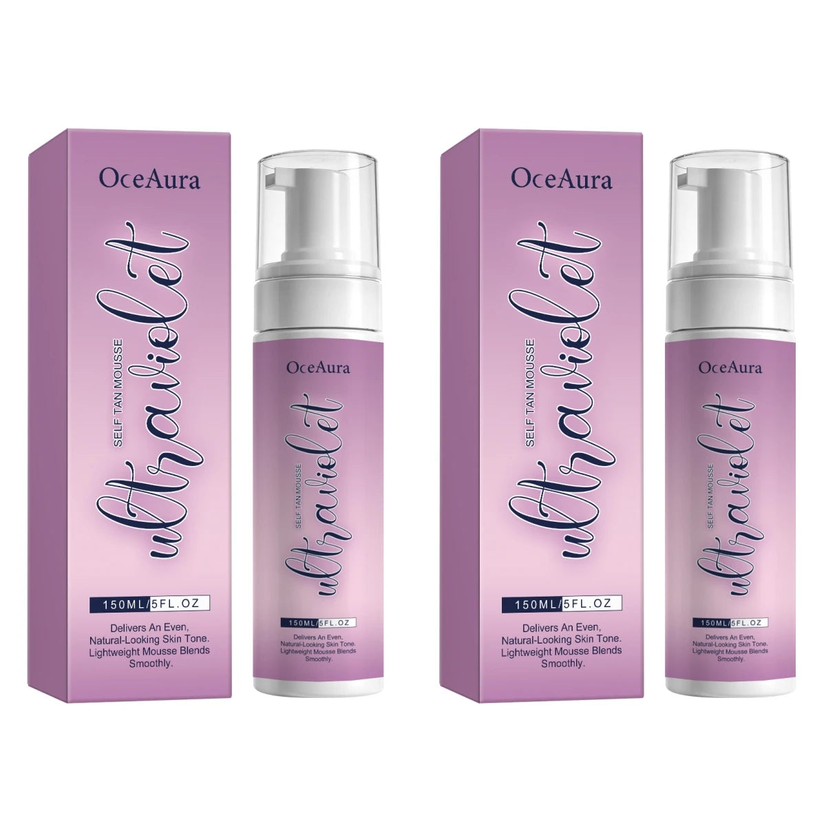 Self Tanning Foam Mousse Lasting Bronzing Even Skin Tone Quick Dry Natural Glow Lightweight Non Greasy Sunless Tan Body Mousse Oasis Select 150ml x2 boxed