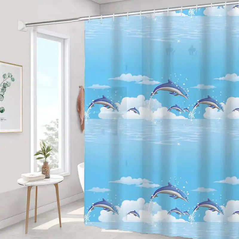 Eco Friendly PEVA Waterproof Bath Curtain Rustproof Grommets Leaf Design Modern Bathroom Decor Set Includes Hooks Oasis Select H 100x180cm