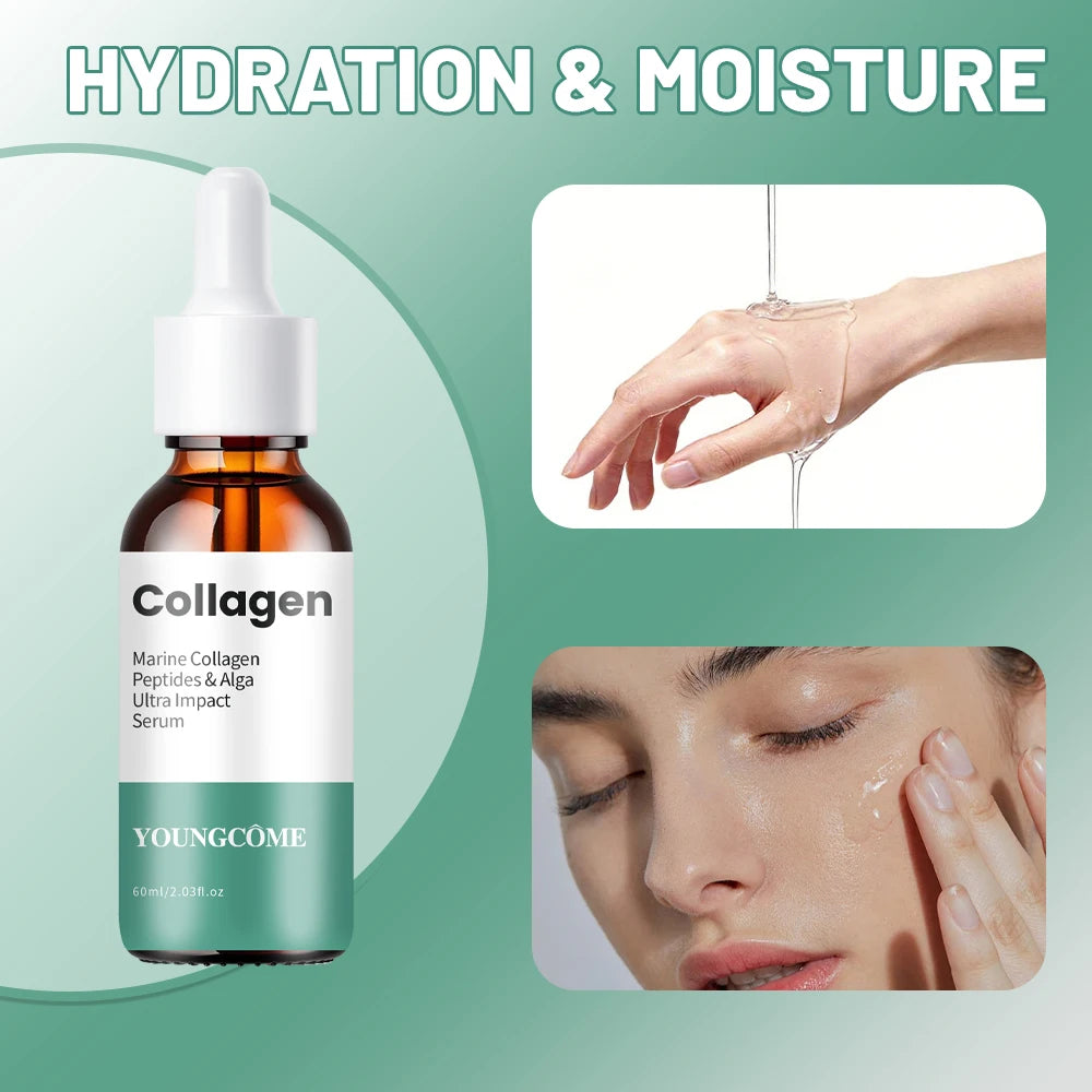 Collagen Peptide Facial Serum, Marine Collagen & Hyaluronic Acid, Daily Firming Lifting Serum for Wrinkle Reduction, Diminishes Oasis Select